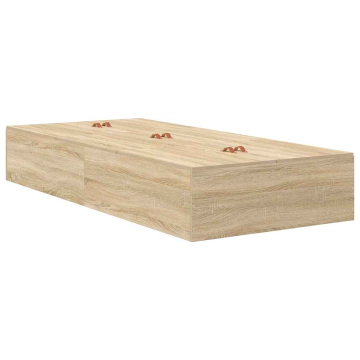 Seng med opbevaring Sonoma eg 100 x 200 cm Konstrueret træ