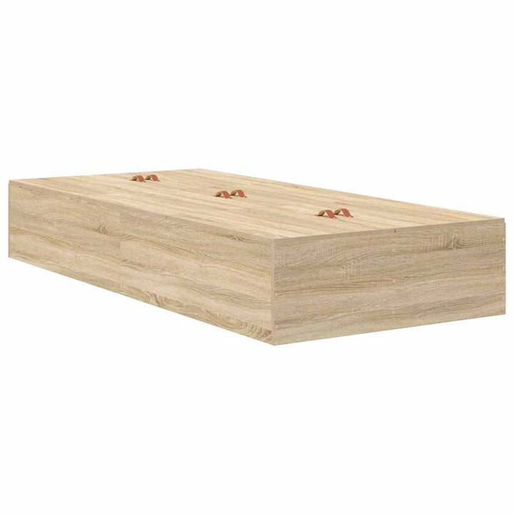 Seng med opbevaring Sonoma eg 100 x 200 cm Konstrueret træ