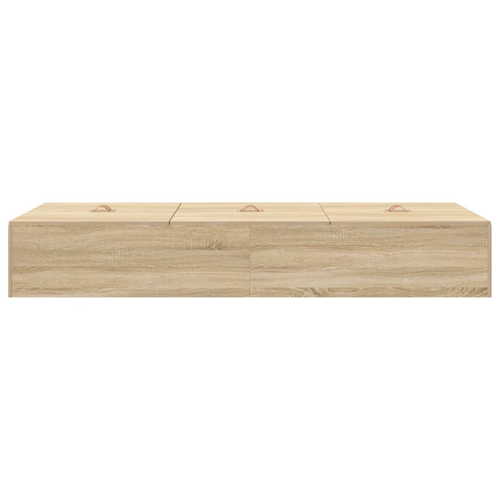 Seng med opbevaring Sonoma eg 100 x 200 cm Konstrueret træ