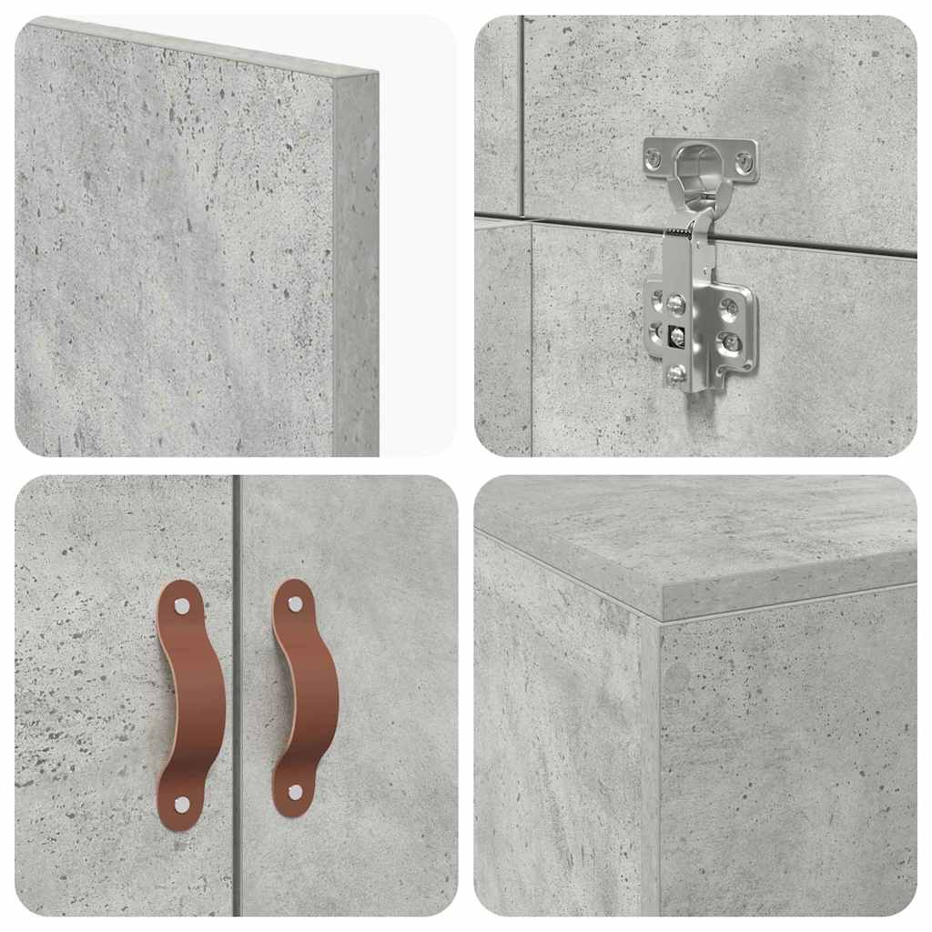 Seng med opbevaring Beton Grå 100 x 200 cm Konstrueret træ