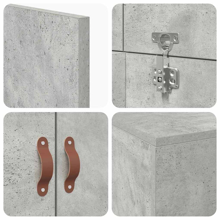 Seng med opbevaring Beton Grå 100 x 200 cm Konstrueret træ