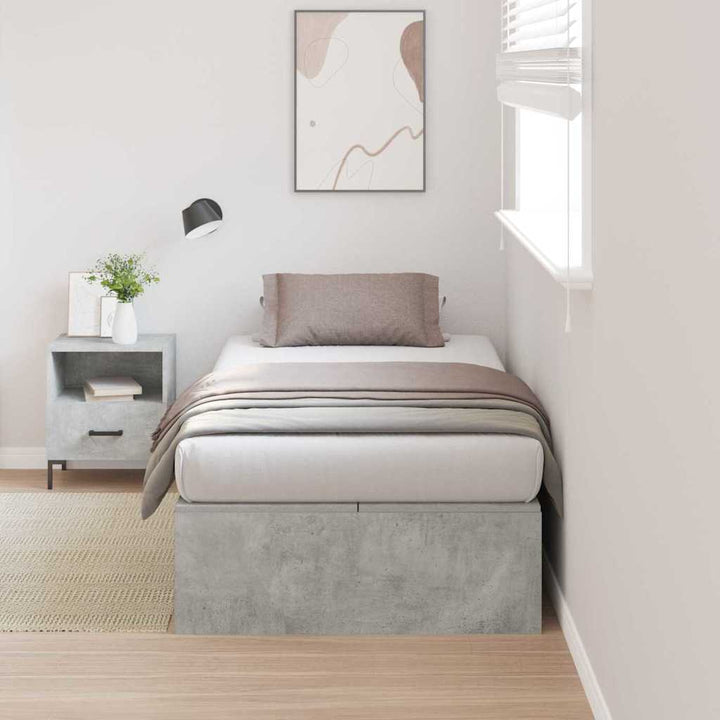 Seng med opbevaring Beton Grå 100 x 200 cm Konstrueret træ