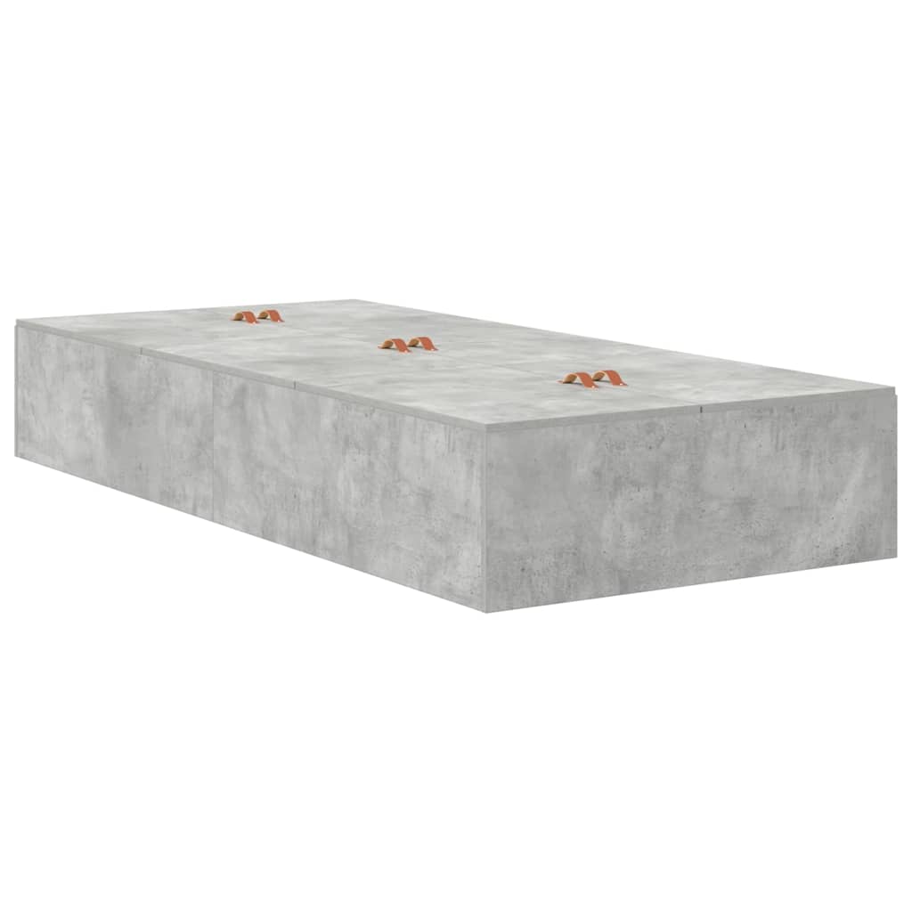 Seng med opbevaring Beton Grå 100 x 200 cm Konstrueret træ
