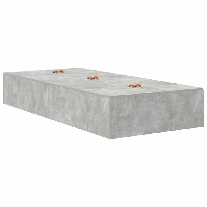 Seng med opbevaring Beton Grå 100 x 200 cm Konstrueret træ