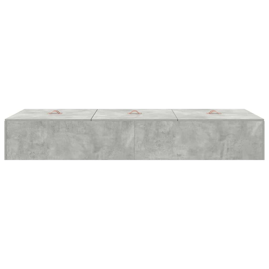 Seng med opbevaring Beton Grå 100 x 200 cm Konstrueret træ