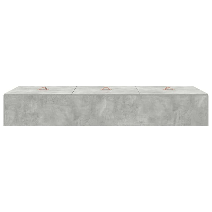 Seng med opbevaring Beton Grå 100 x 200 cm Konstrueret træ
