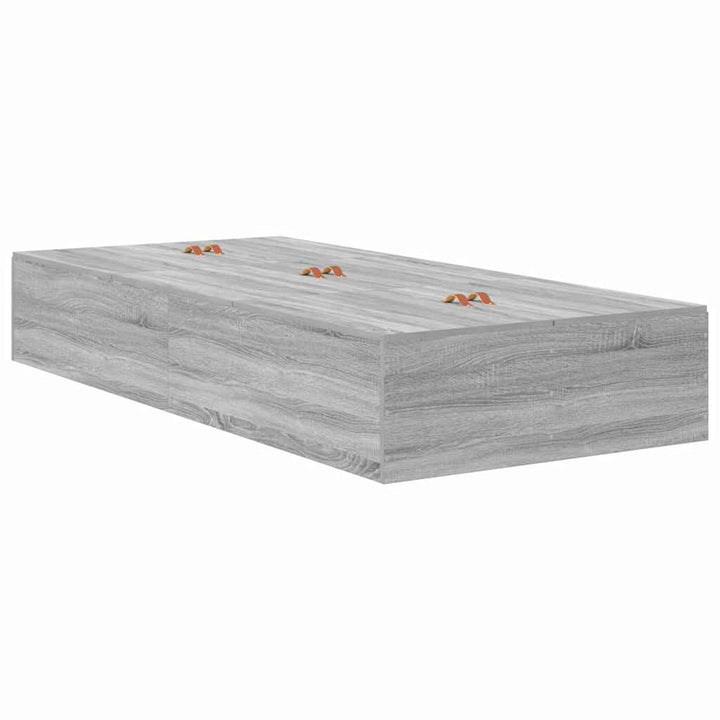 Seng med opbevaring Grå Sonoma 100 x 200 cm Konstrueret træ