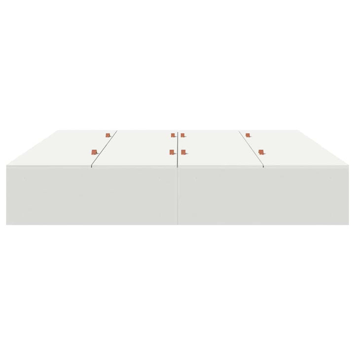 Seng med opbevaring med dør Hvid 200 x 200 cm Konstrueret træ