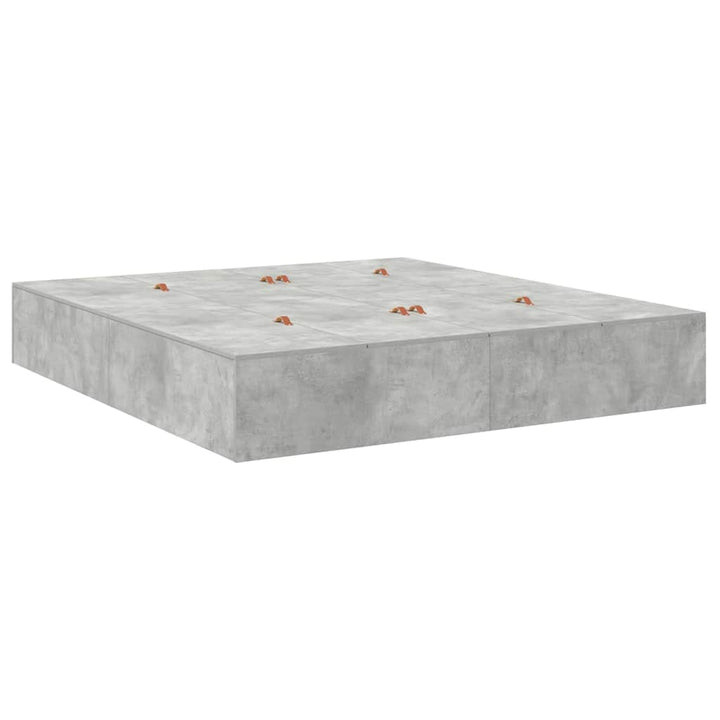 Seng med opbevaring Beton Grå 200 x 200 cm Konstrueret træ