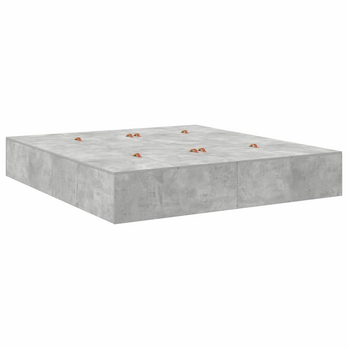 Seng med opbevaring Beton Grå 200 x 200 cm Konstrueret træ