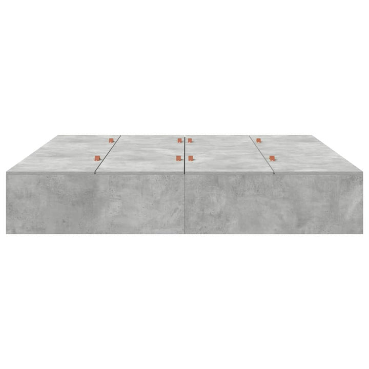 Seng med opbevaring Beton Grå 200 x 200 cm Konstrueret træ