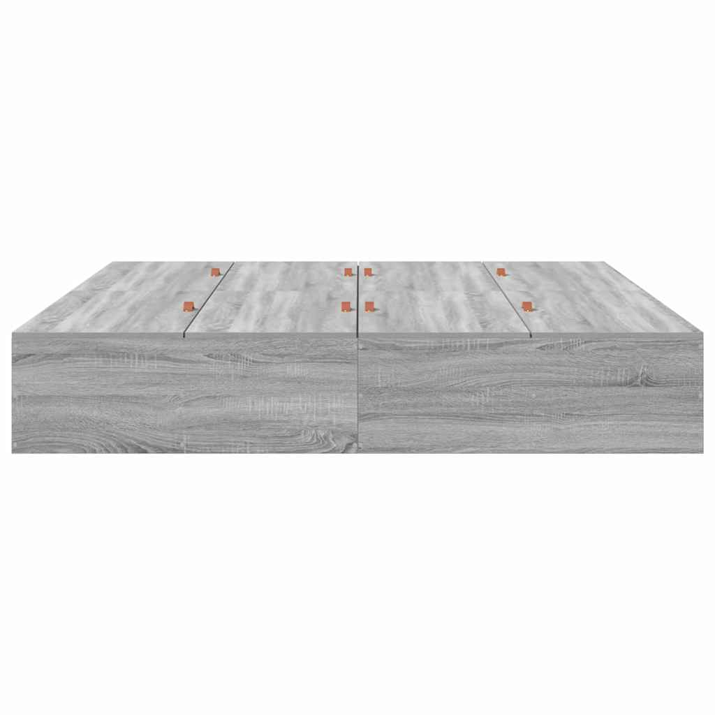 Seng med opbevaring Grå Sonoma 200 x 200 cm Konstrueret træ
