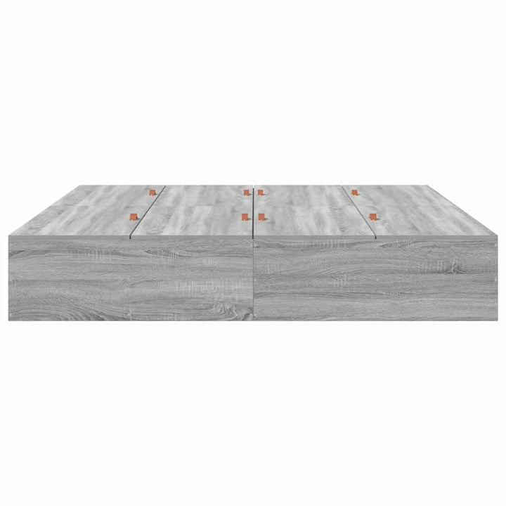 Seng med opbevaring Grå Sonoma 200 x 200 cm Konstrueret træ