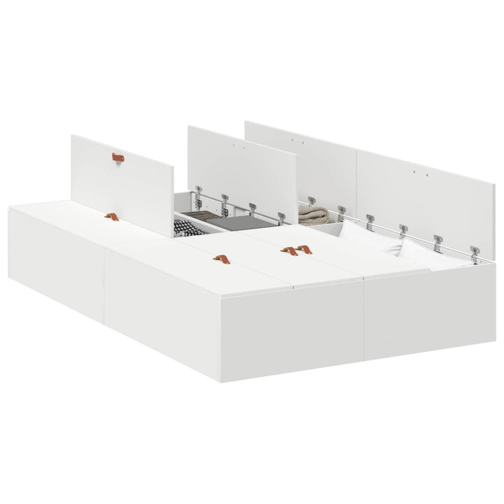 Seng med opbevaring med dør Hvid 120 x 200 cm Konstrueret træ