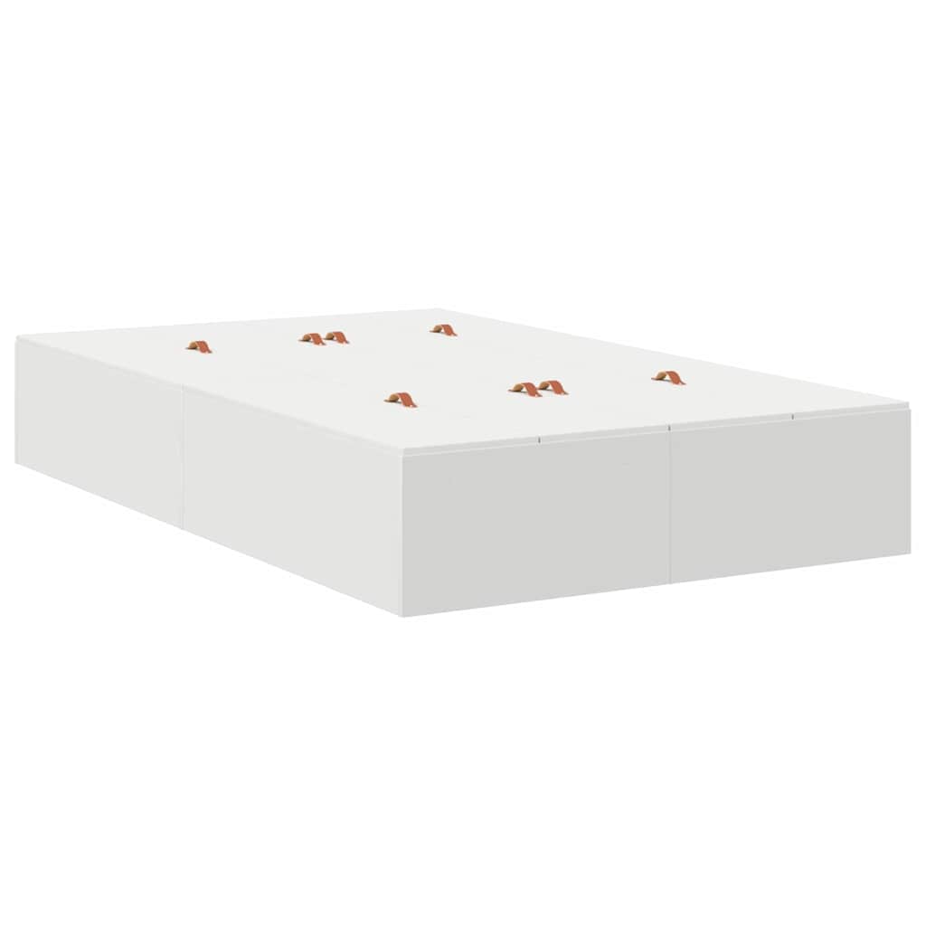 Seng med opbevaring med dør Hvid 120 x 200 cm Konstrueret træ