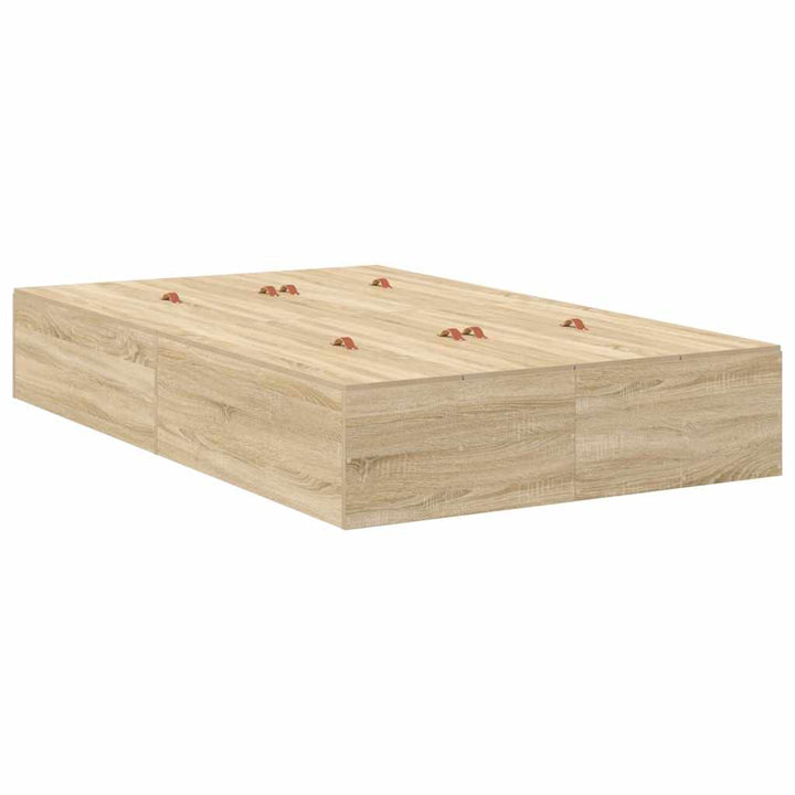 Seng med opbevaring Sonoma eg 120 x 200 cm Konstrueret træ