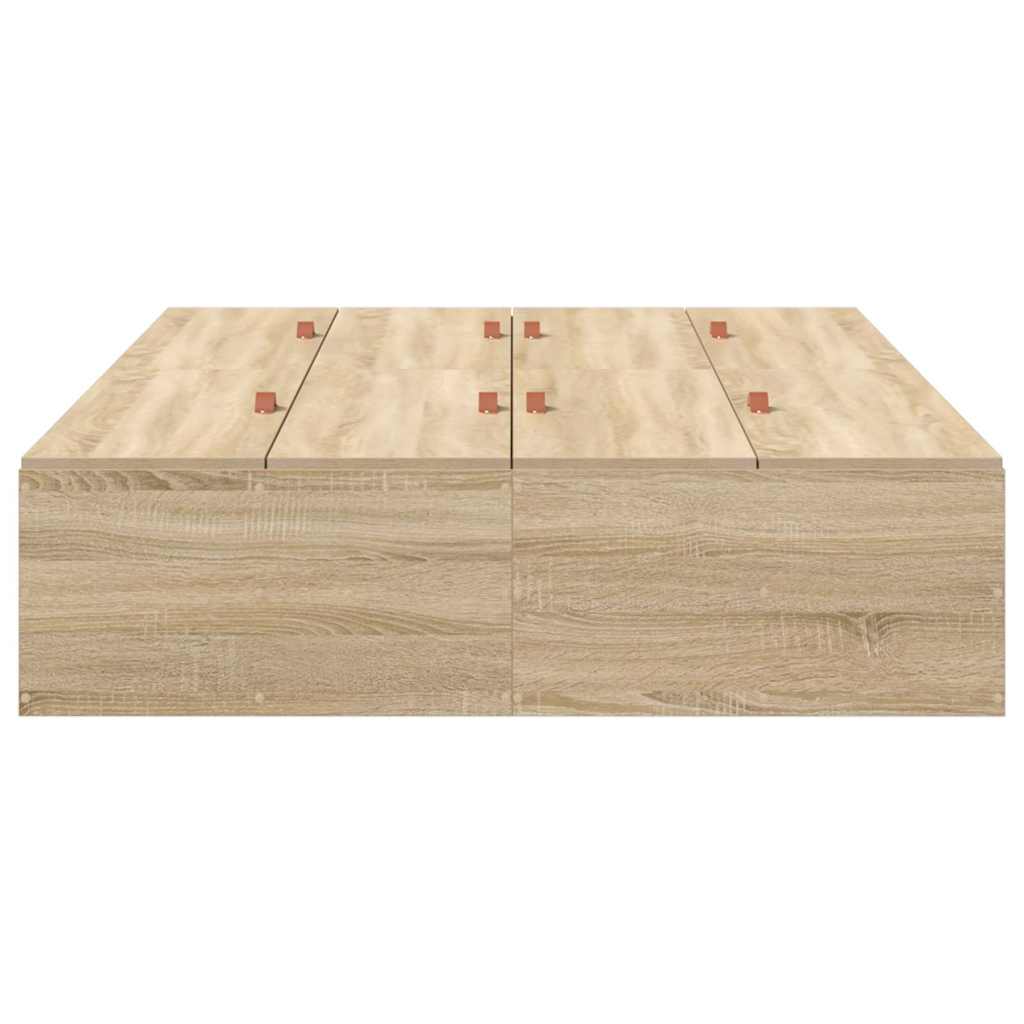 Seng med opbevaring Sonoma eg 120 x 200 cm Konstrueret træ