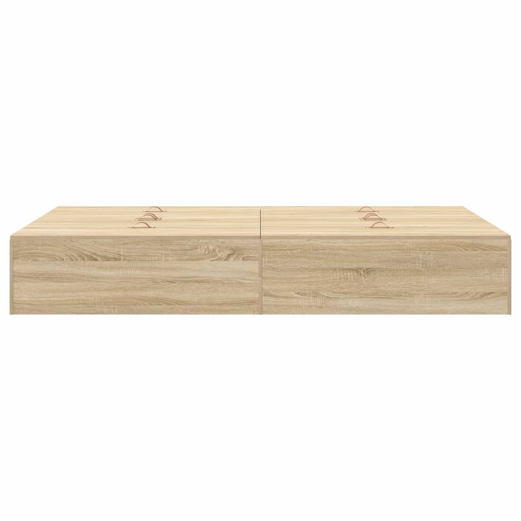Seng med opbevaring Sonoma eg 120 x 200 cm Konstrueret træ