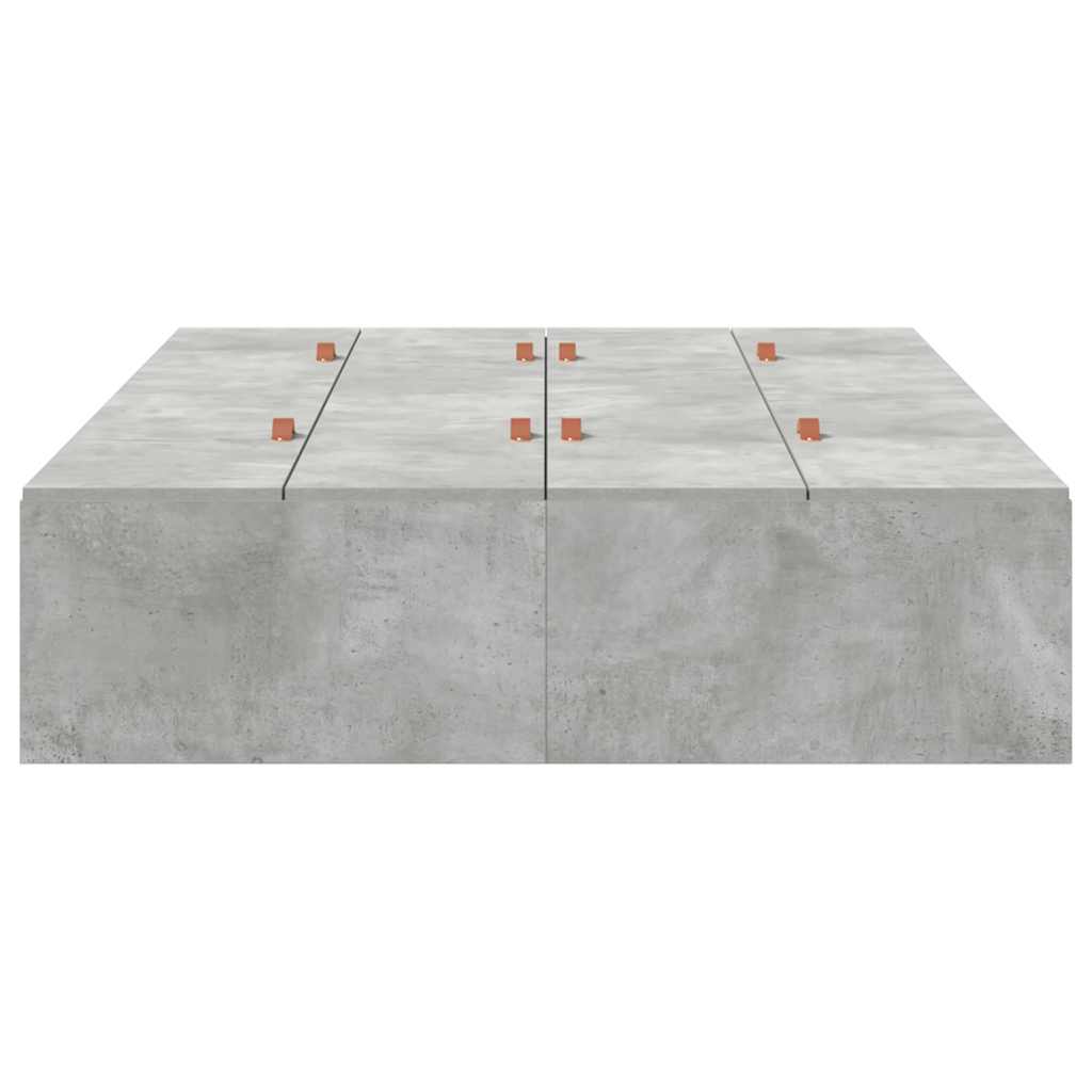 Seng med opbevaring Beton Grå 120 x 200 cm Konstrueret træ