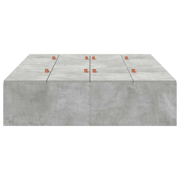 Seng med opbevaring Beton Grå 120 x 200 cm Konstrueret træ
