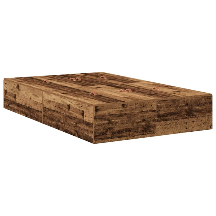 Seng med opbevaring Gammelt træ 120 x 200 cm Konstrueret træ