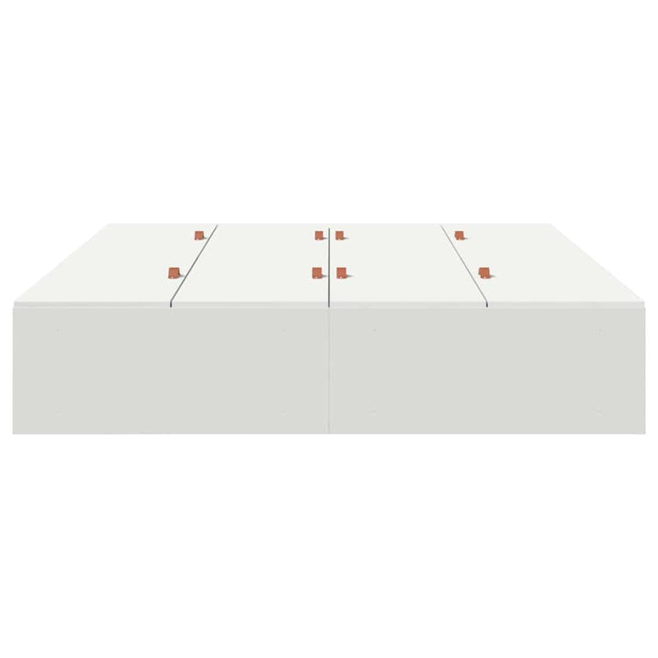 Seng med opbevaring med dør Hvid 150 x 200 cm Konstrueret træ