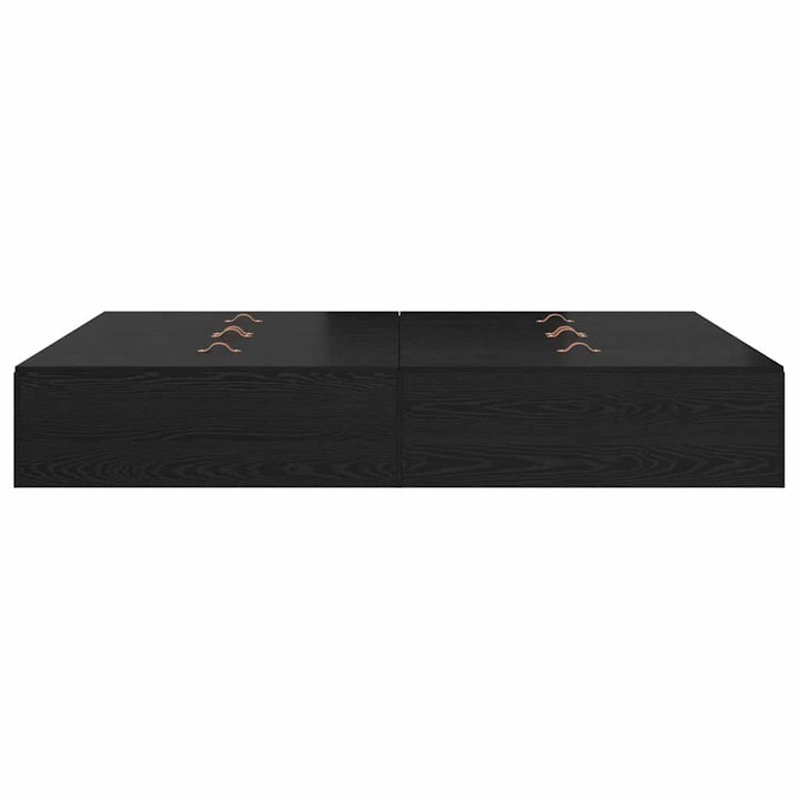 Seng med opbevaring Sort eg 150 x 200 cm Konstrueret træ