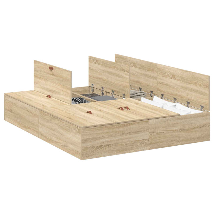 Seng med opbevaring Sonoma eg 150 x 200 cm Konstrueret træ
