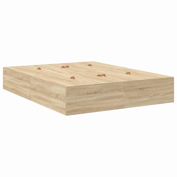 Seng med opbevaring Sonoma eg 150 x 200 cm Konstrueret træ