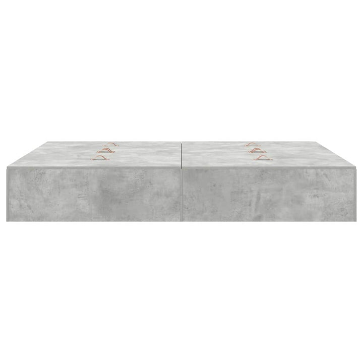 Seng med opbevaring Beton Grå 150 x 200 cm Konstrueret træ