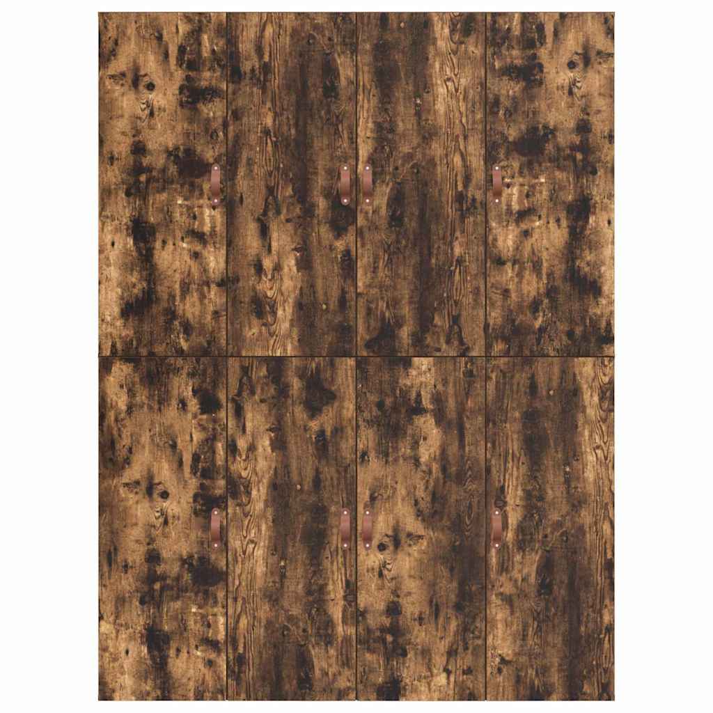 Seng med opbevaring Røget eg 150 x 200 cm Konstrueret træ