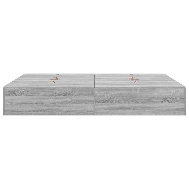 Seng med opbevaring Grå Sonoma 150 x 200 cm Konstrueret træ