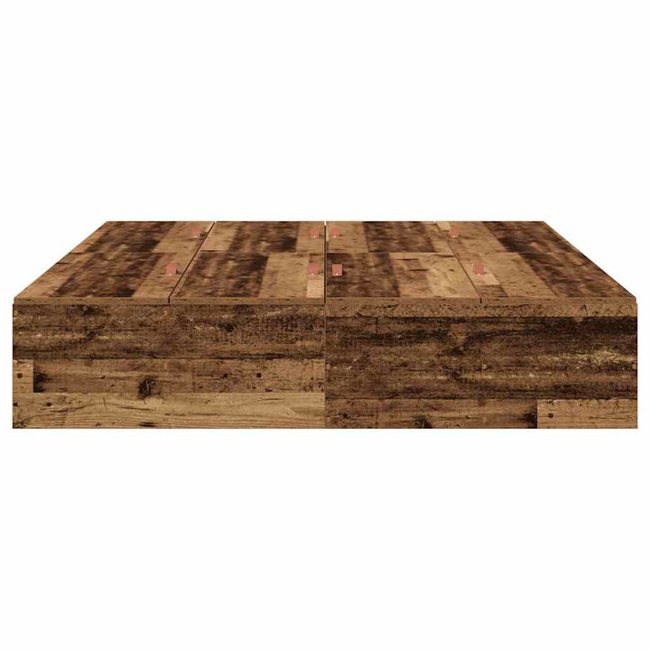 Seng med opbevaring Gammelt træ 150 x 200 cm Konstrueret træ
