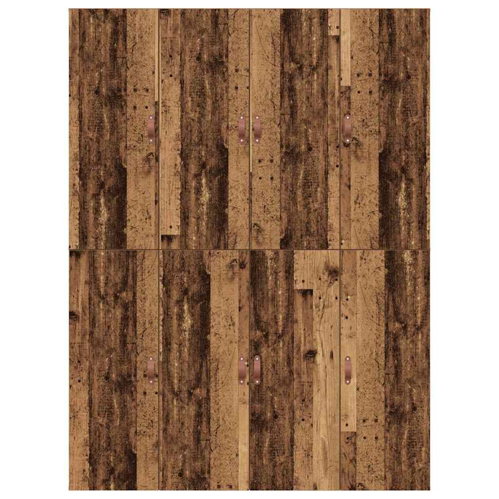 Seng med opbevaring Gammelt træ 150 x 200 cm Konstrueret træ