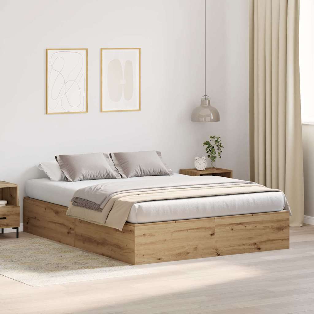 Seng med opbevaring Artisan Egetræ 150 x 200 cm Konstrueret træ