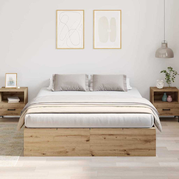 Seng med opbevaring Artisan Egetræ 150 x 200 cm Konstrueret træ