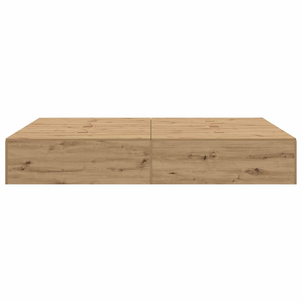 Seng med opbevaring Artisan Egetræ 150 x 200 cm Konstrueret træ