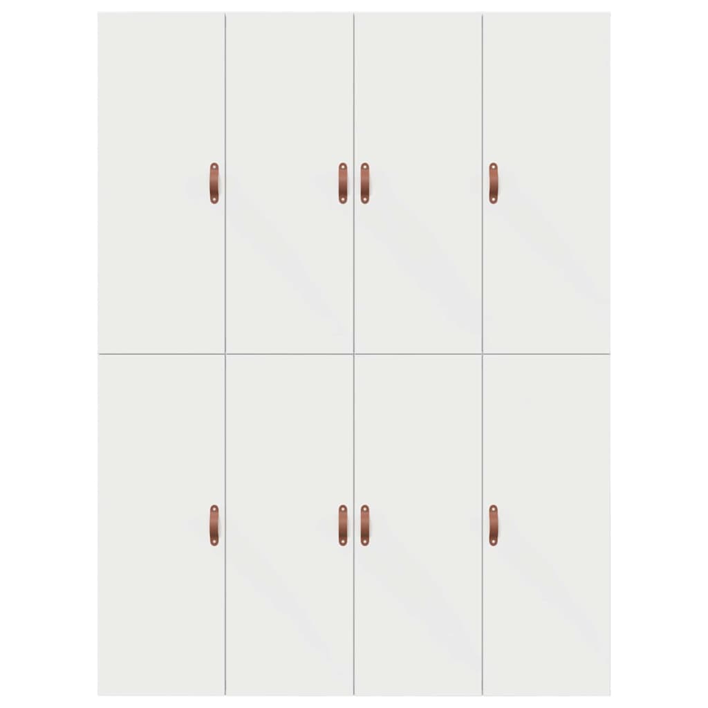Seng med opbevaring med dør Hvid 160 x 200 cm Konstrueret træ
