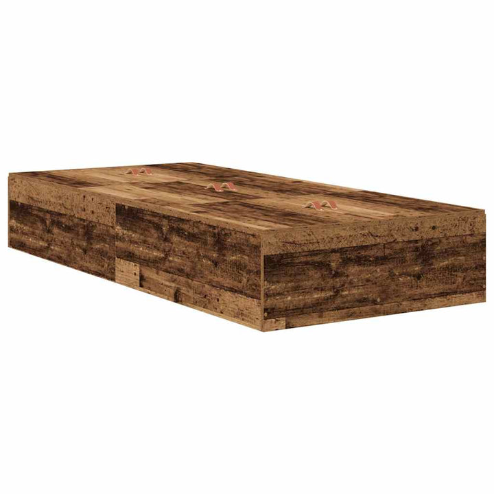 Seng med opbevaring Gammelt træ 90 x 190 cm Konstrueret træ