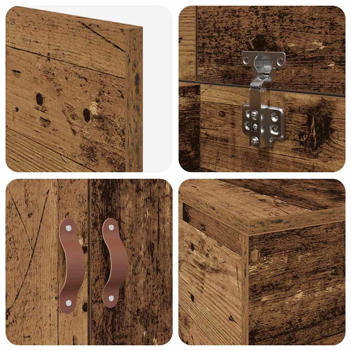 Seng med opbevaring Gammelt træ 70 x 190 cm Konstrueret træ