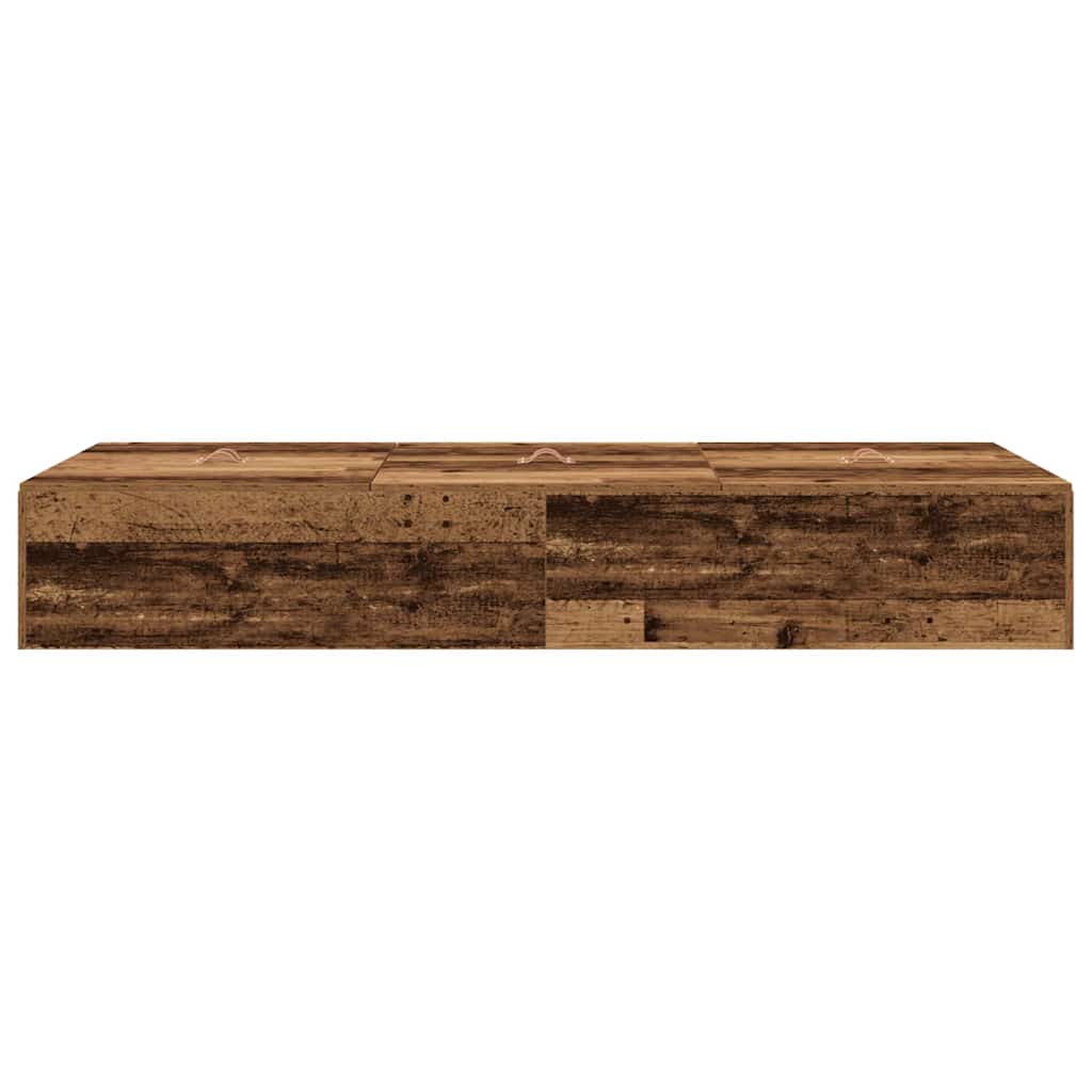 Seng med opbevaring Gammelt træ 70 x 190 cm Konstrueret træ