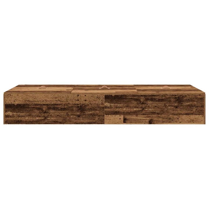 Seng med opbevaring Gammelt træ 70 x 190 cm Konstrueret træ