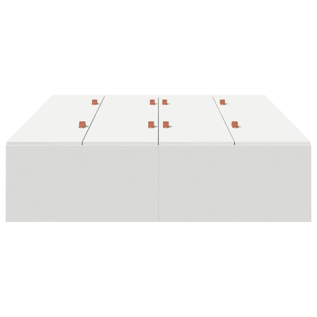 Seng med opbevaring med dør Hvid 120 x 190 cm Konstrueret træ