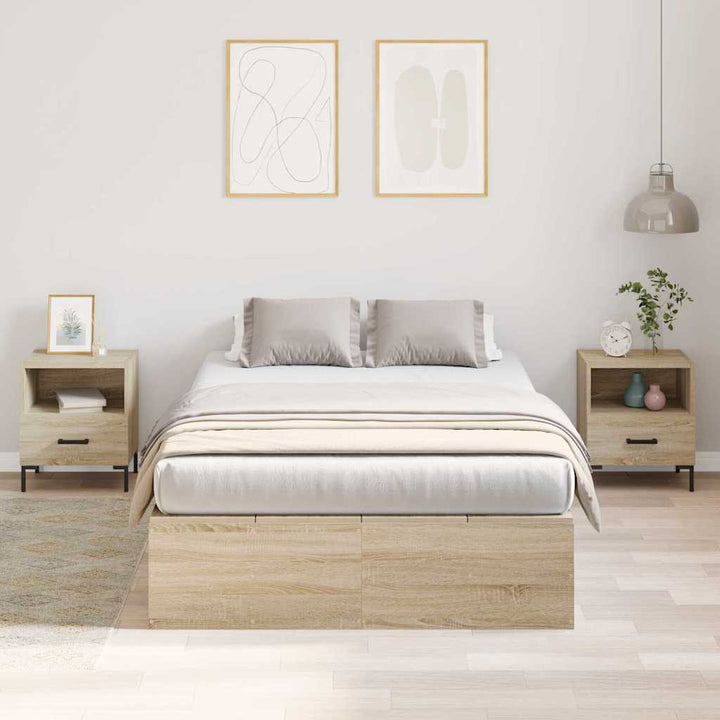 Seng med opbevaring Sonoma eg 120 x 190 cm Konstrueret træ
