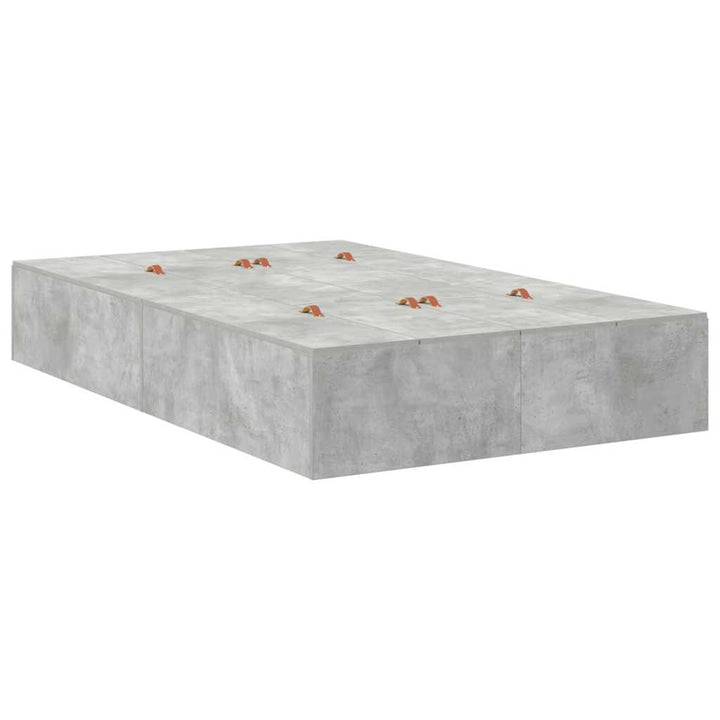Seng med opbevaring Beton Grå 120 x 190 cm Konstrueret træ