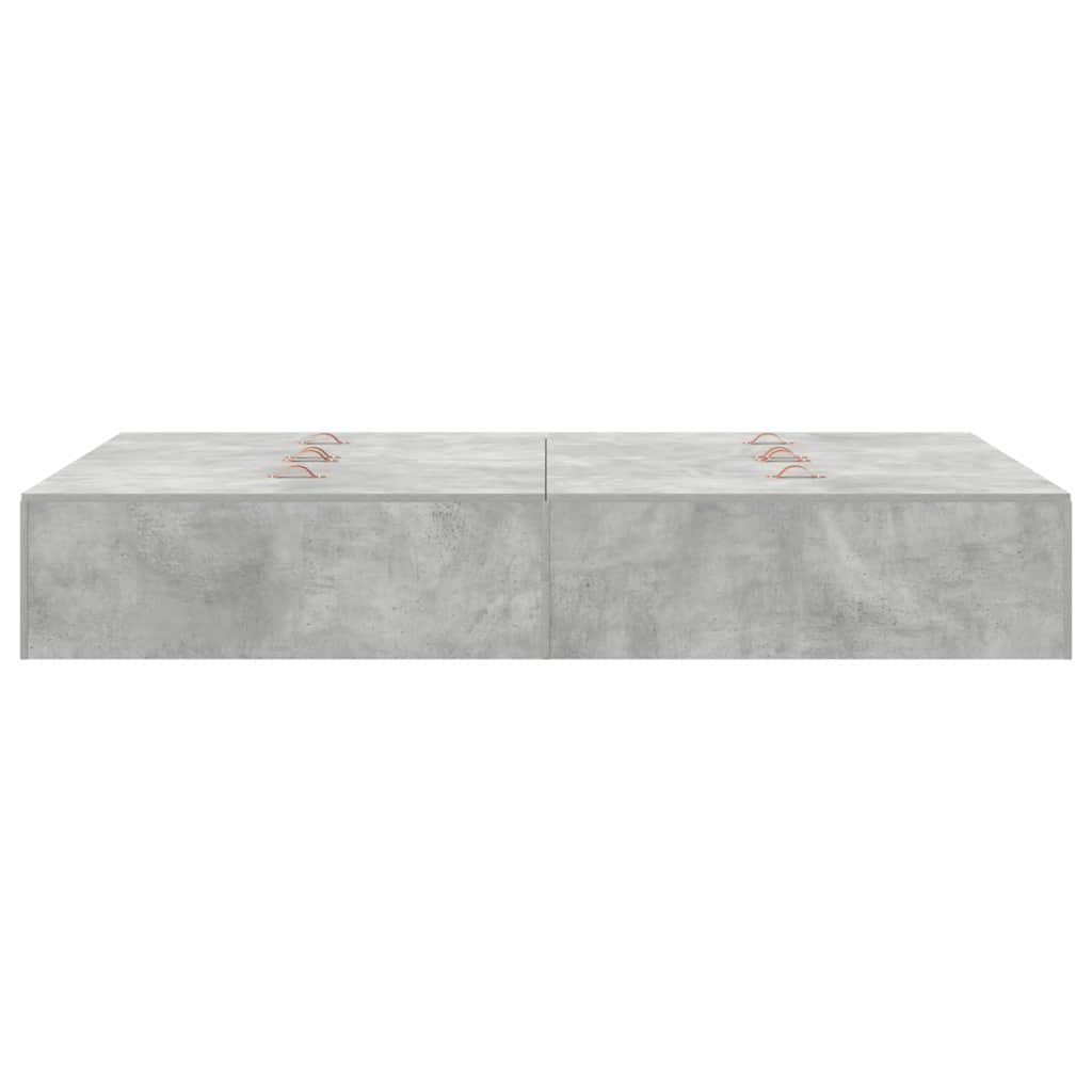 Seng med opbevaring Beton Grå 120 x 190 cm Konstrueret træ