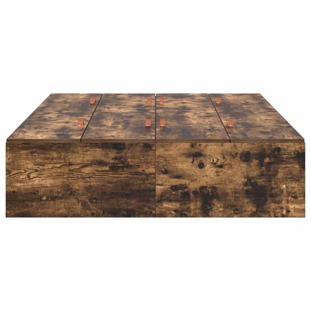 Seng med opbevaring Røget eg 120 x 190 cm Konstrueret træ