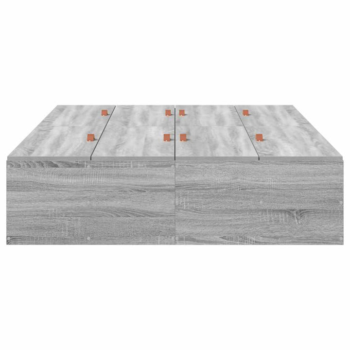 Seng med opbevaring Grå Sonoma 120 x 190 cm Konstrueret træ
