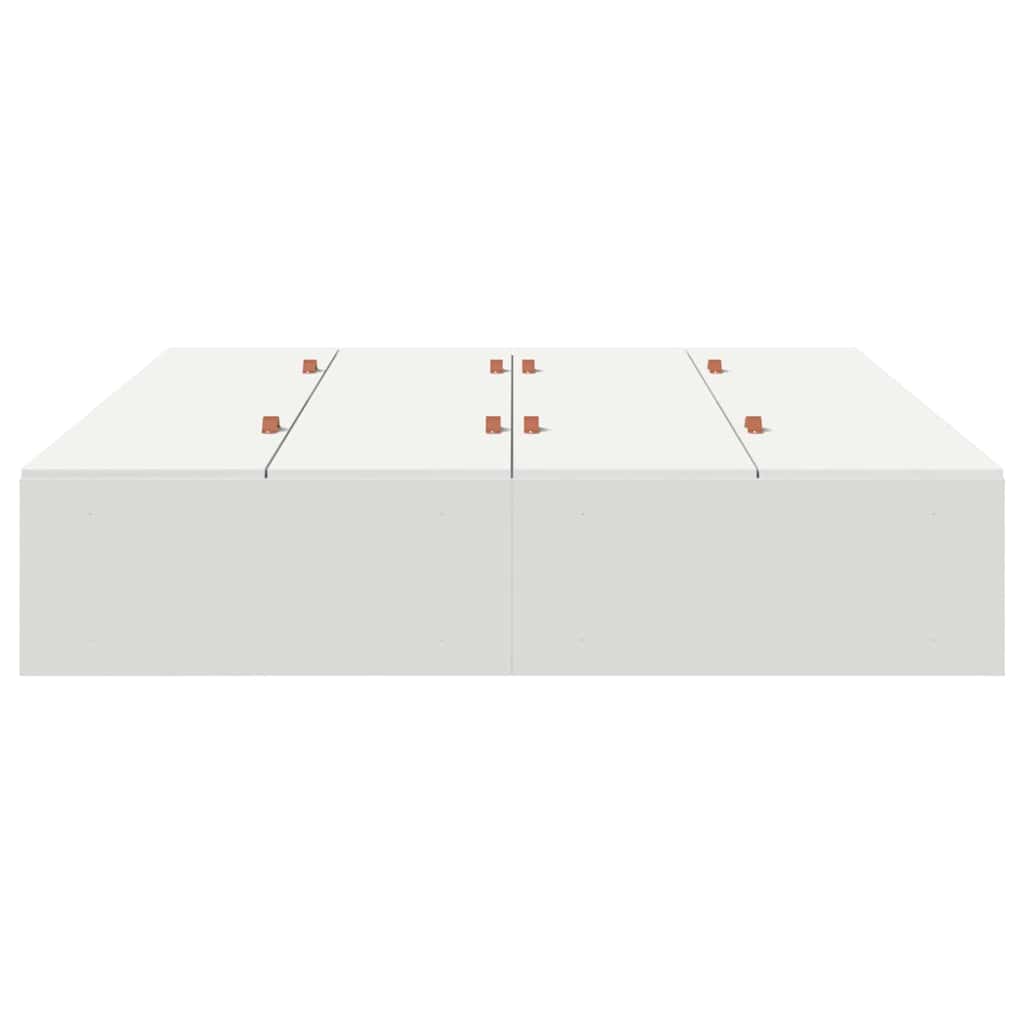 Seng med opbevaring med dør Hvid 140 x 190 cm Konstrueret træ