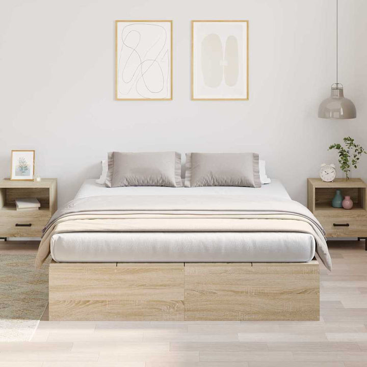 Seng med opbevaring Sonoma eg 140 x 190 cm Konstrueret træ